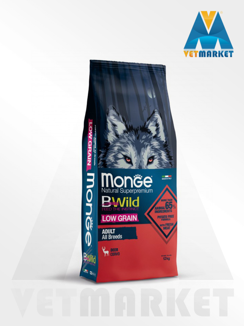 MONGE BWILD Low Grain DOG All Breeds Adult jelen 12kg - VETMARKET Beograd